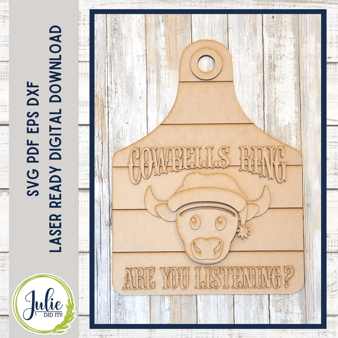 Julie Did It Studios Cowbells Ring Macrame Highland Cow Door Hanger