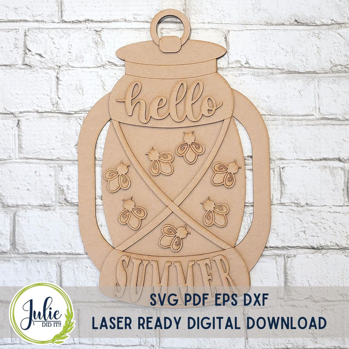 Julie Did It Studios Hello Summer Lantern Door Hanger