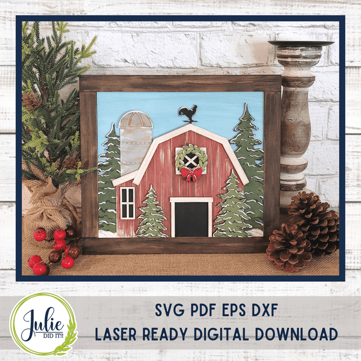 Julie Did It Studios Winter Barn Scene