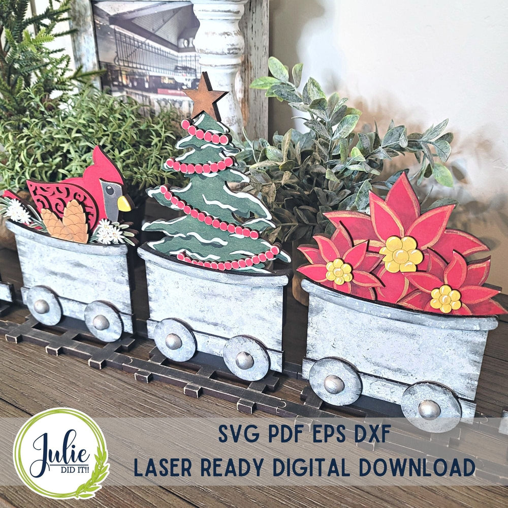 Julie Did It Studios Woodsy Christmas Train Insert