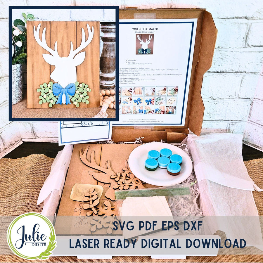 Julie Did It Studios "You Be the Maker" Box Kit - Rustic Deer Leaner - A July 2024 Design Studio Membership Exclusive File