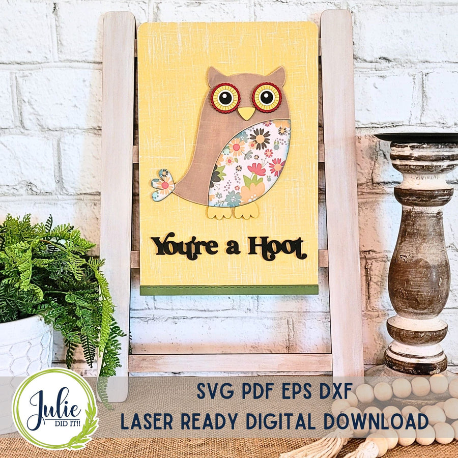 Julie Did It Studios "You're a Hoot" Interchangeable Tea Towel - June 2024 Design Studio