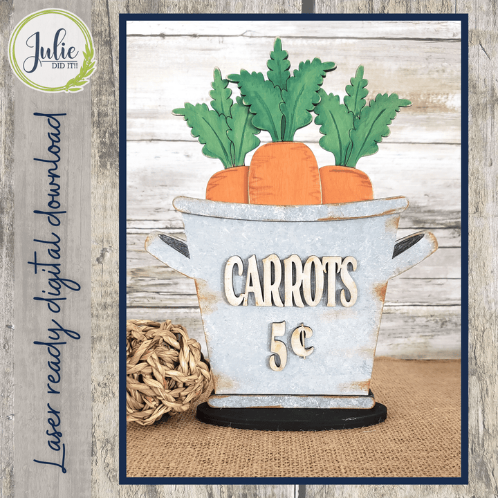 Julie Did It Studios Bucket of Carrots Shelf Sitter