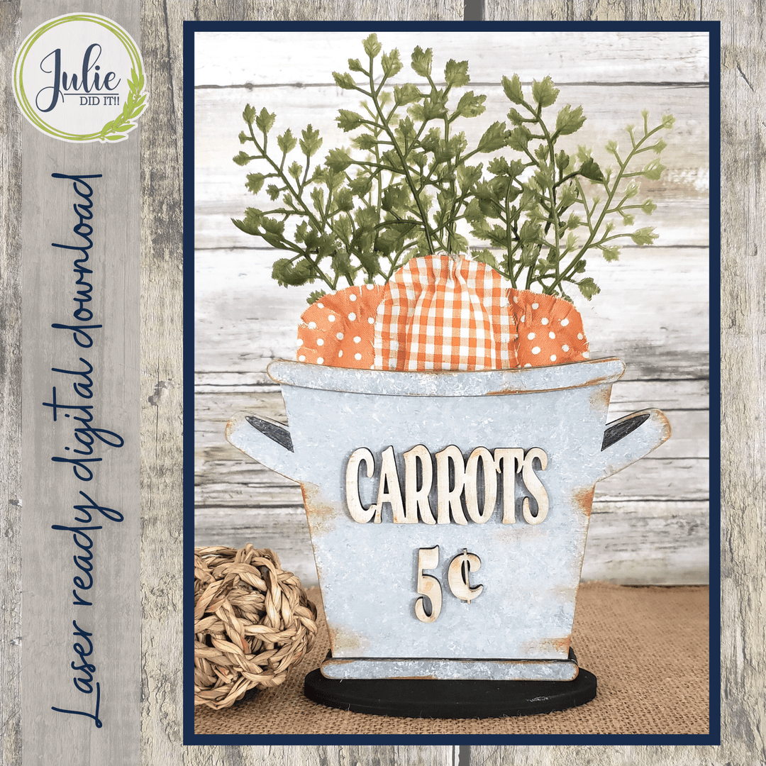 Julie Did It Studios Bucket of Carrots Shelf Sitter