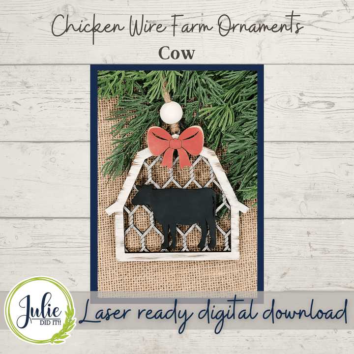 Julie Did It Studios Chicken Wire Farm Ornaments