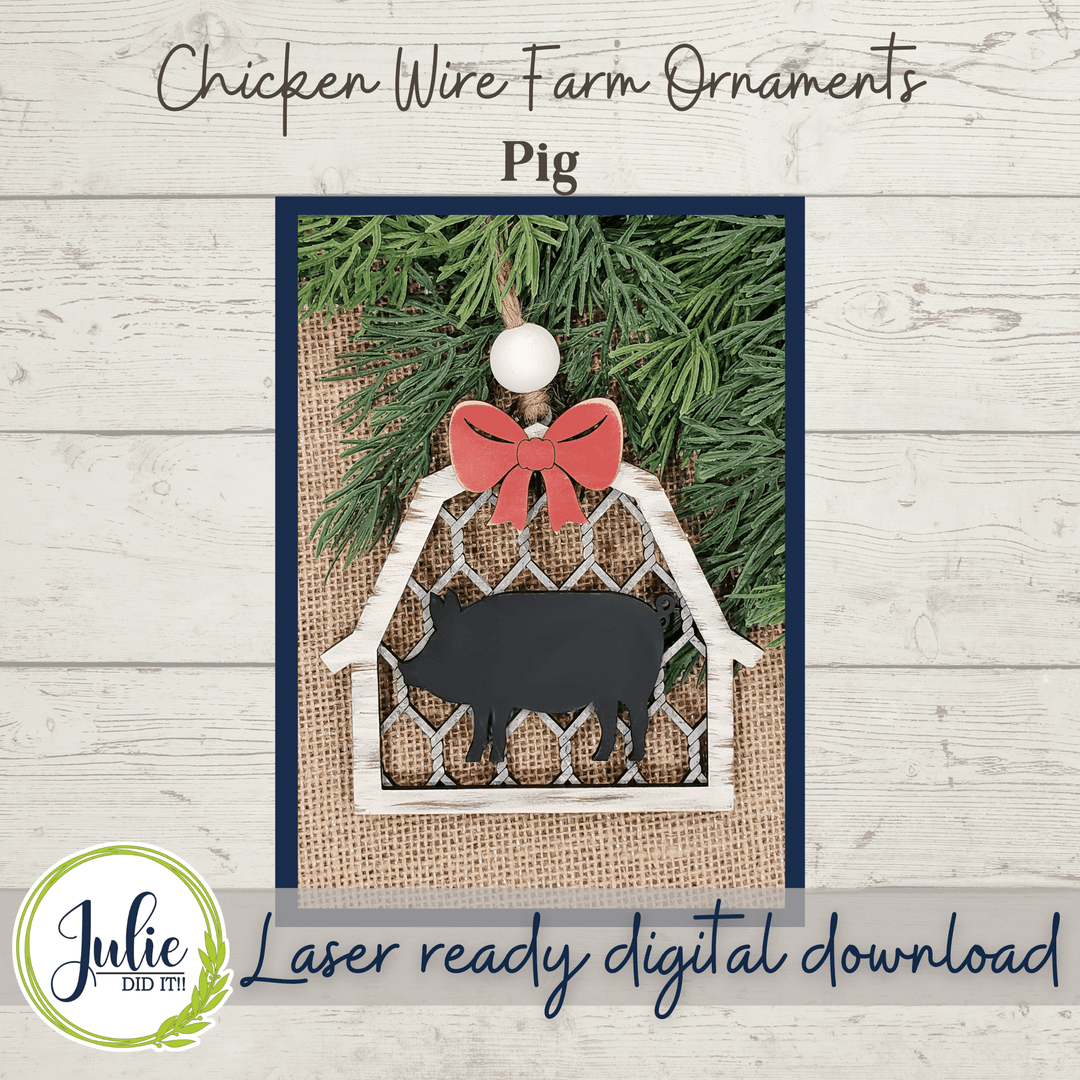 Julie Did It Studios Chicken Wire Farm Ornaments