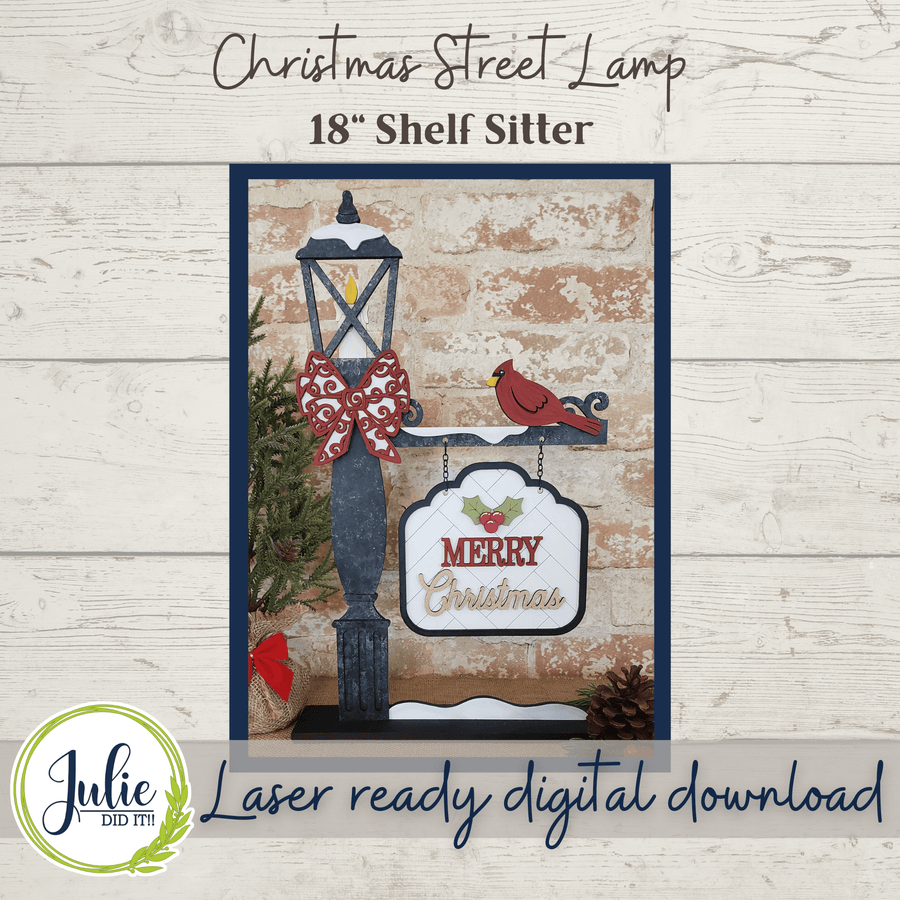 Julie Did It Studios Christmas Street Lamp Shelf Sitter