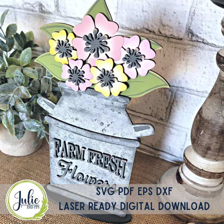 Julie Did It Studios Farm Fresh Flowers Shelf Sitter