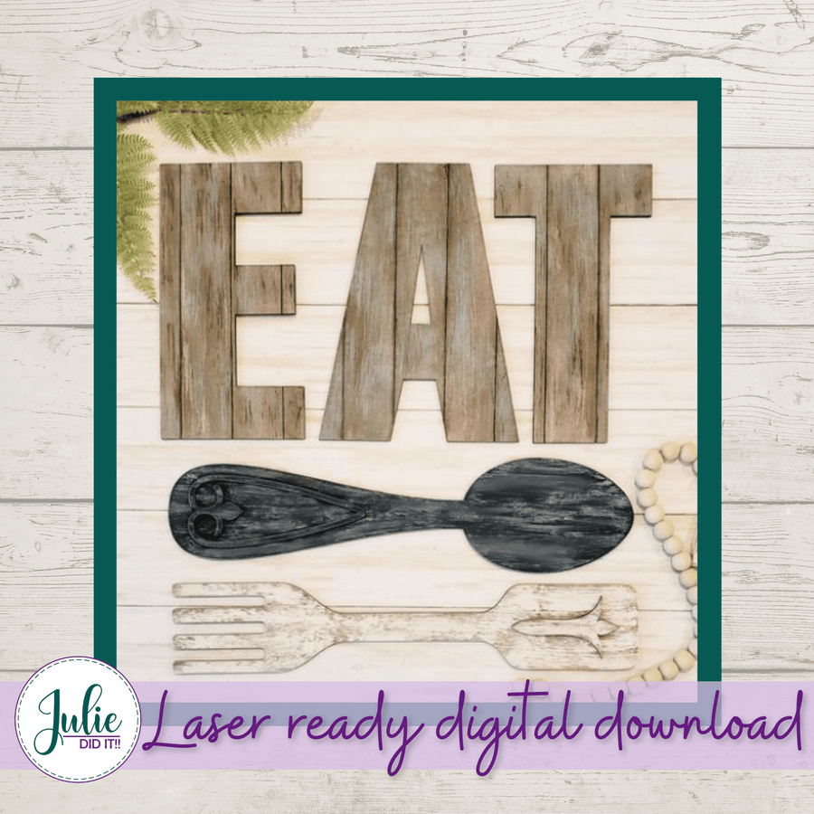 Julie Did It Studios Farmhouse Pallet EAT and Utensils