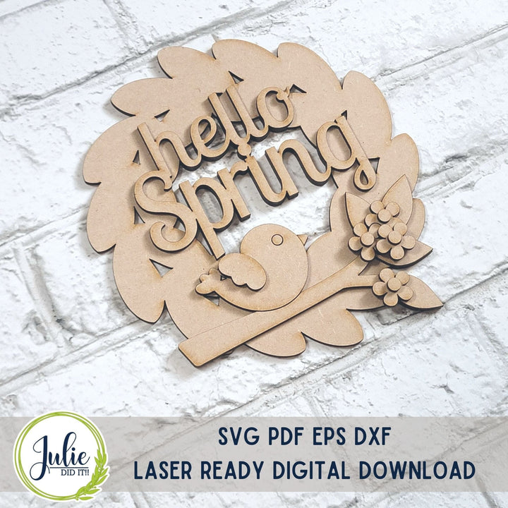 Julie Did It Studios Hello Spring Wreath