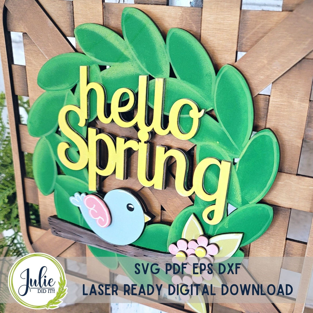 Julie Did It Studios Hello Spring Wreath