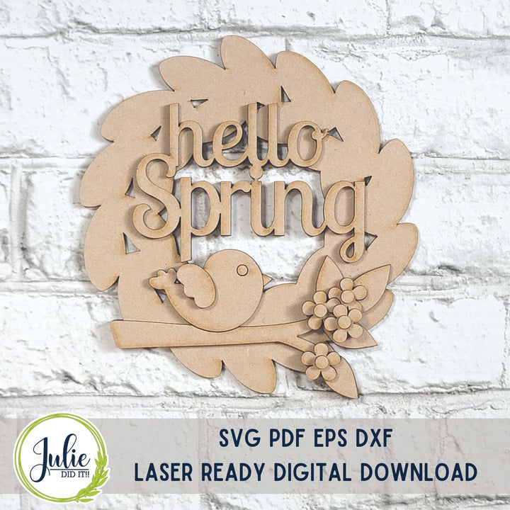 Julie Did It Studios Hello Spring Wreath