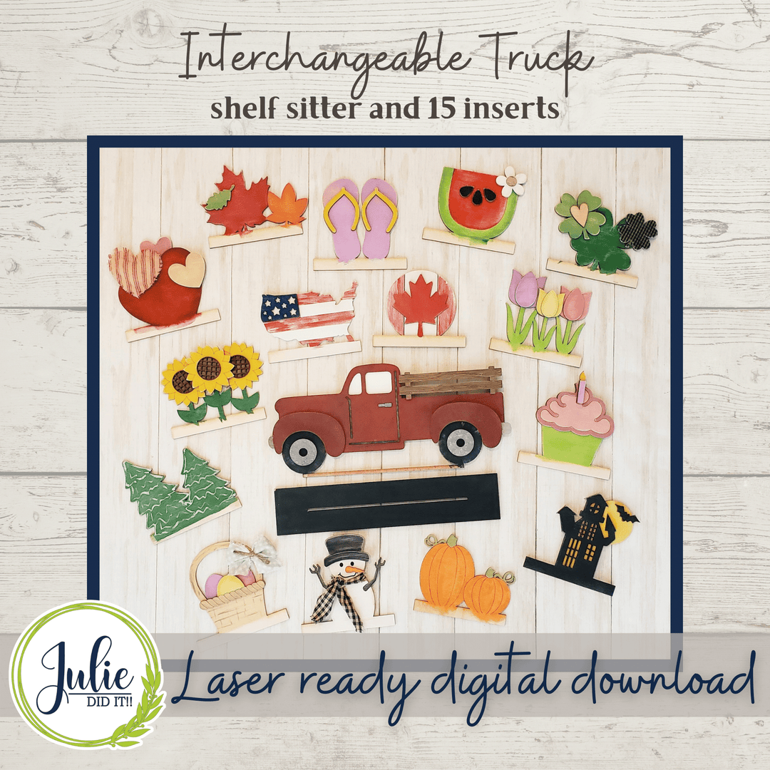 Julie Did It Studios Interchangeable Rustic Truck Shelf Sitter