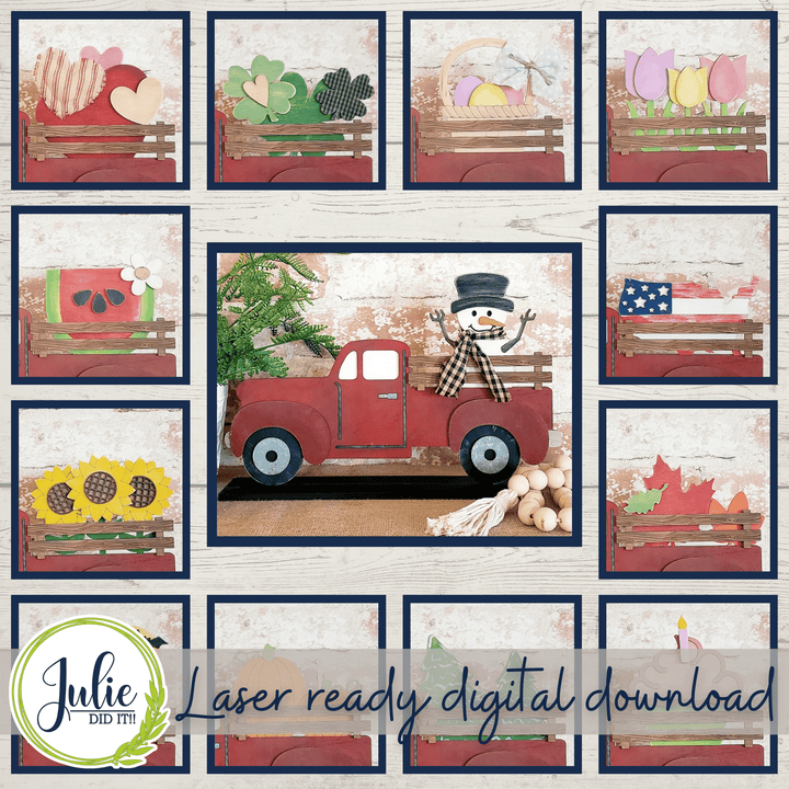 Julie Did It Studios Interchangeable Rustic Truck Shelf Sitter