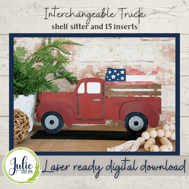 Julie Did It Studios Interchangeable Rustic Truck Shelf Sitter