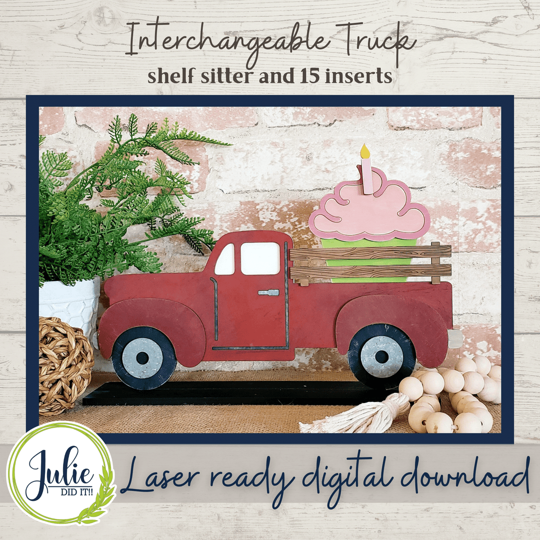 Julie Did It Studios Interchangeable Rustic Truck Shelf Sitter