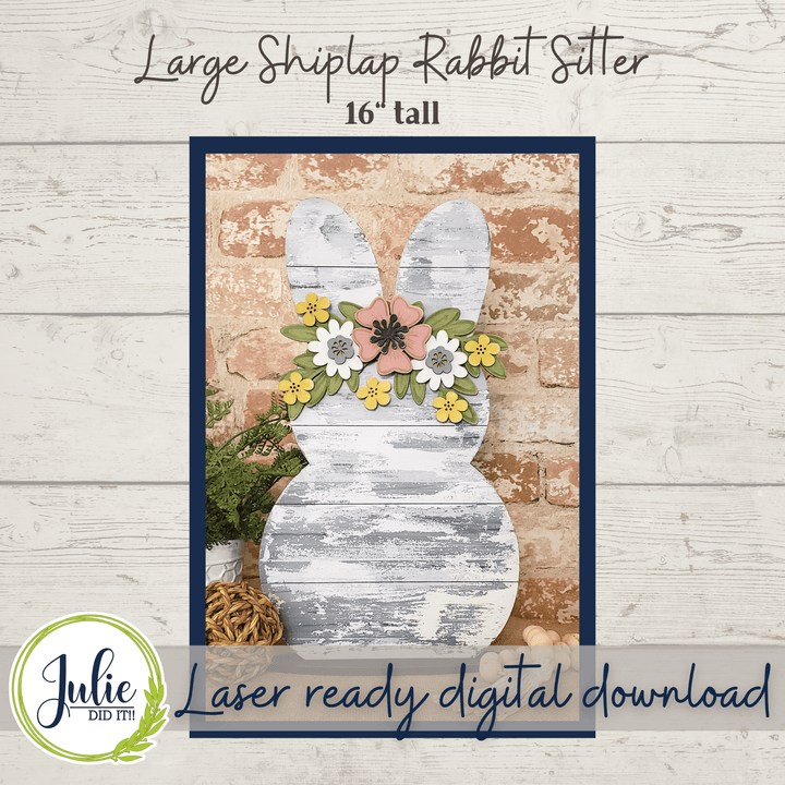 Julie Did It Studios Large Shiplap Rabbit Sitter