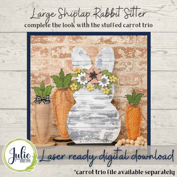 Julie Did It Studios Large Shiplap Rabbit Sitter