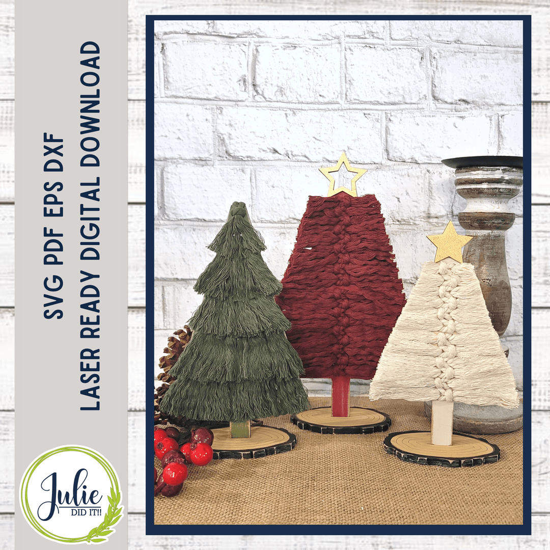 Julie Did It Studios Macrame Tree Trio Shelf Sitters