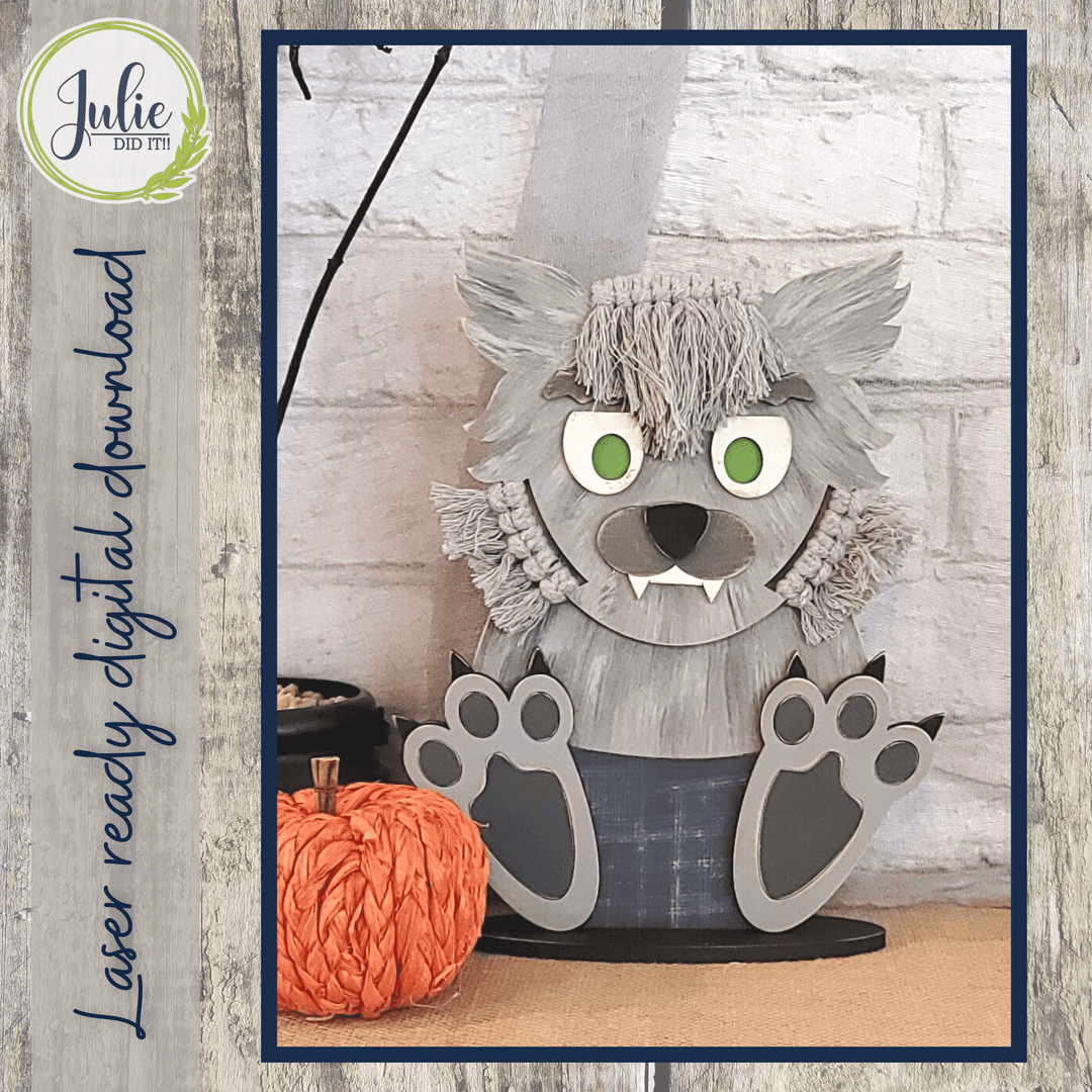 Julie Did It Studios Macrame Werewolf Shelf Sitter