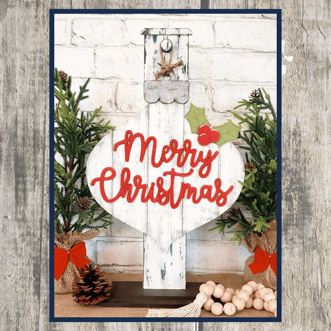 Julie Did It Studios Rustic Merry Christmas Ornament Sign