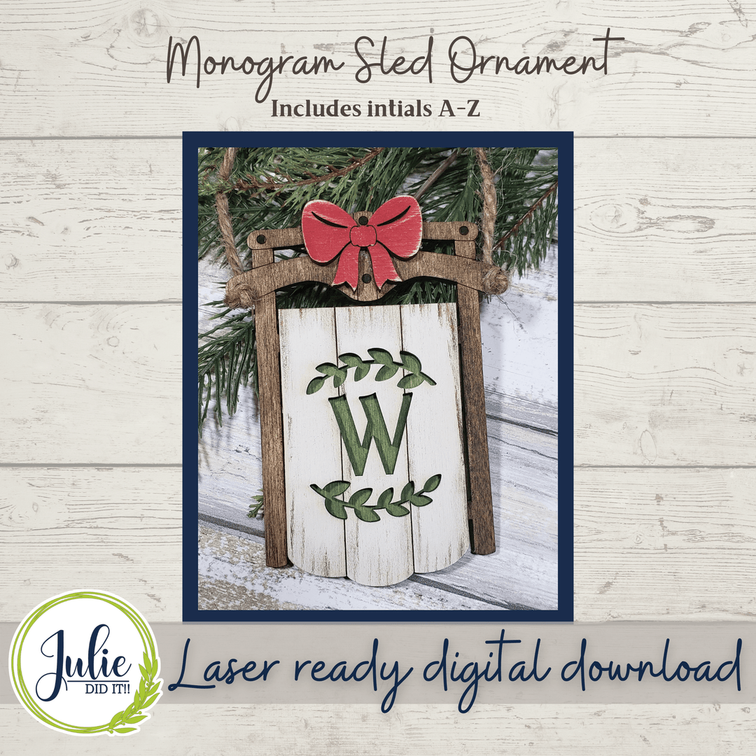 Julie Did It Studios Sign Dual Monogram Sled Bundle