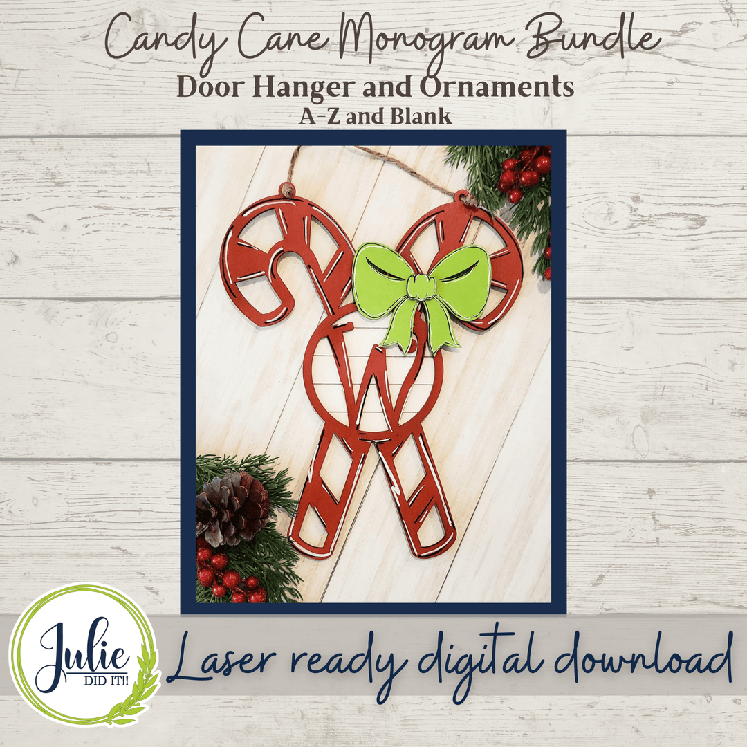 Julie Did It Studios Sign Monogram Candy Cane Bundle