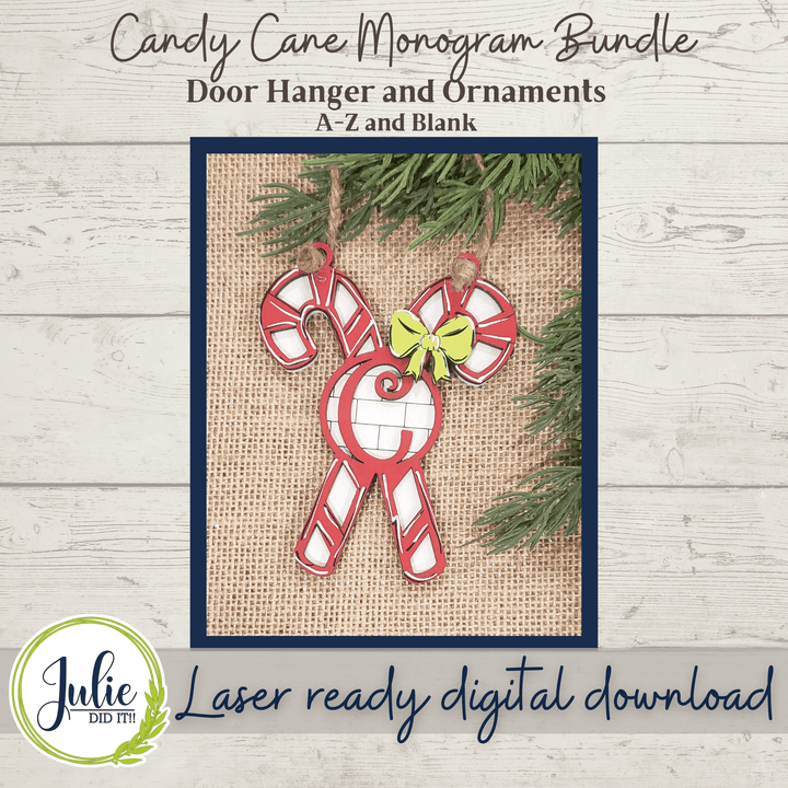 Julie Did It Studios Sign Monogram Candy Cane Bundle