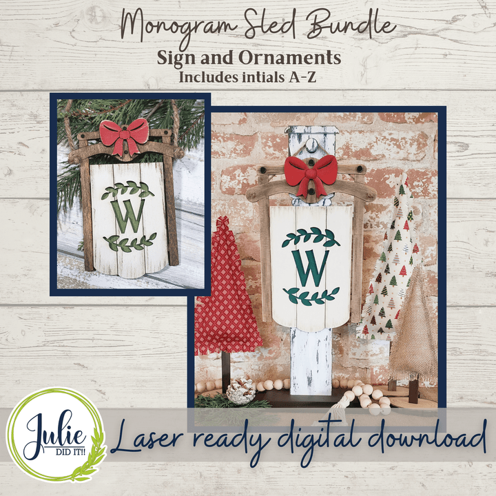 Julie Did It Studios Sign Monogram Sled Bundle