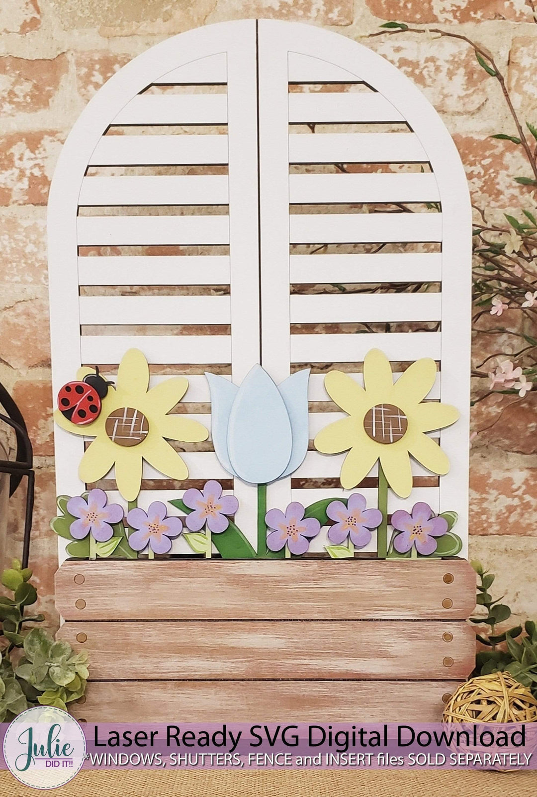 Julie Did It Studios Spring Flowers Window Box Insert