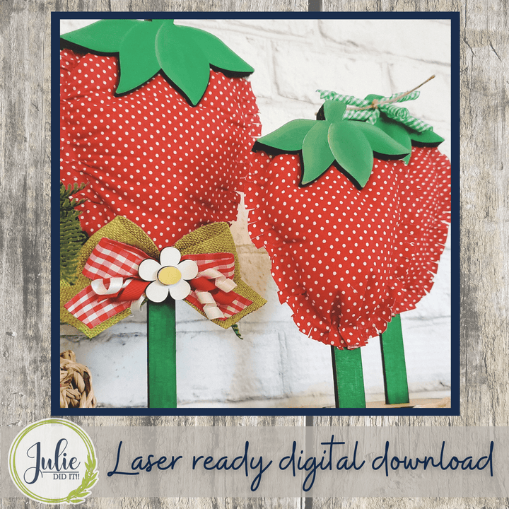 Julie Did It Studios Stuffed Strawberry Trio Shelf Sitters