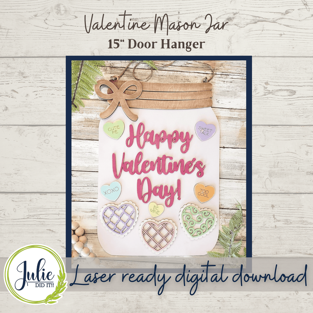 Julie Did It Studios Valentine Mason Jar