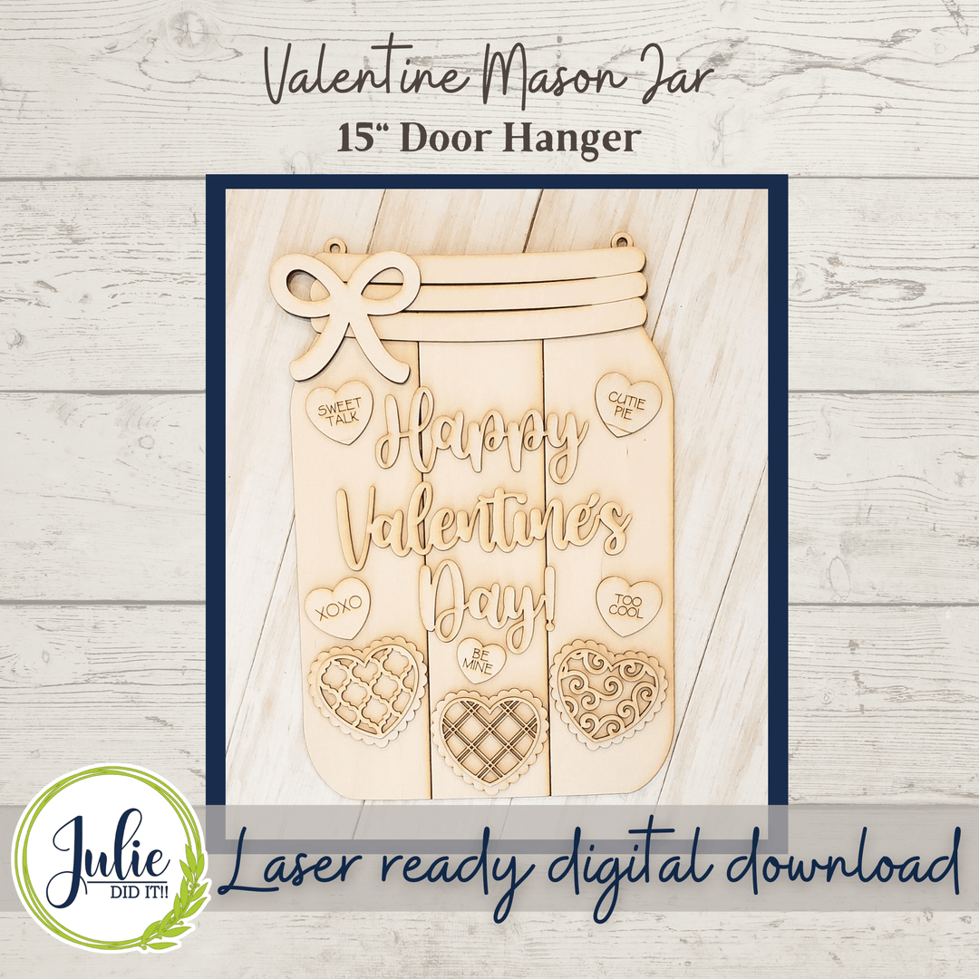 Julie Did It Studios Valentine Mason Jar