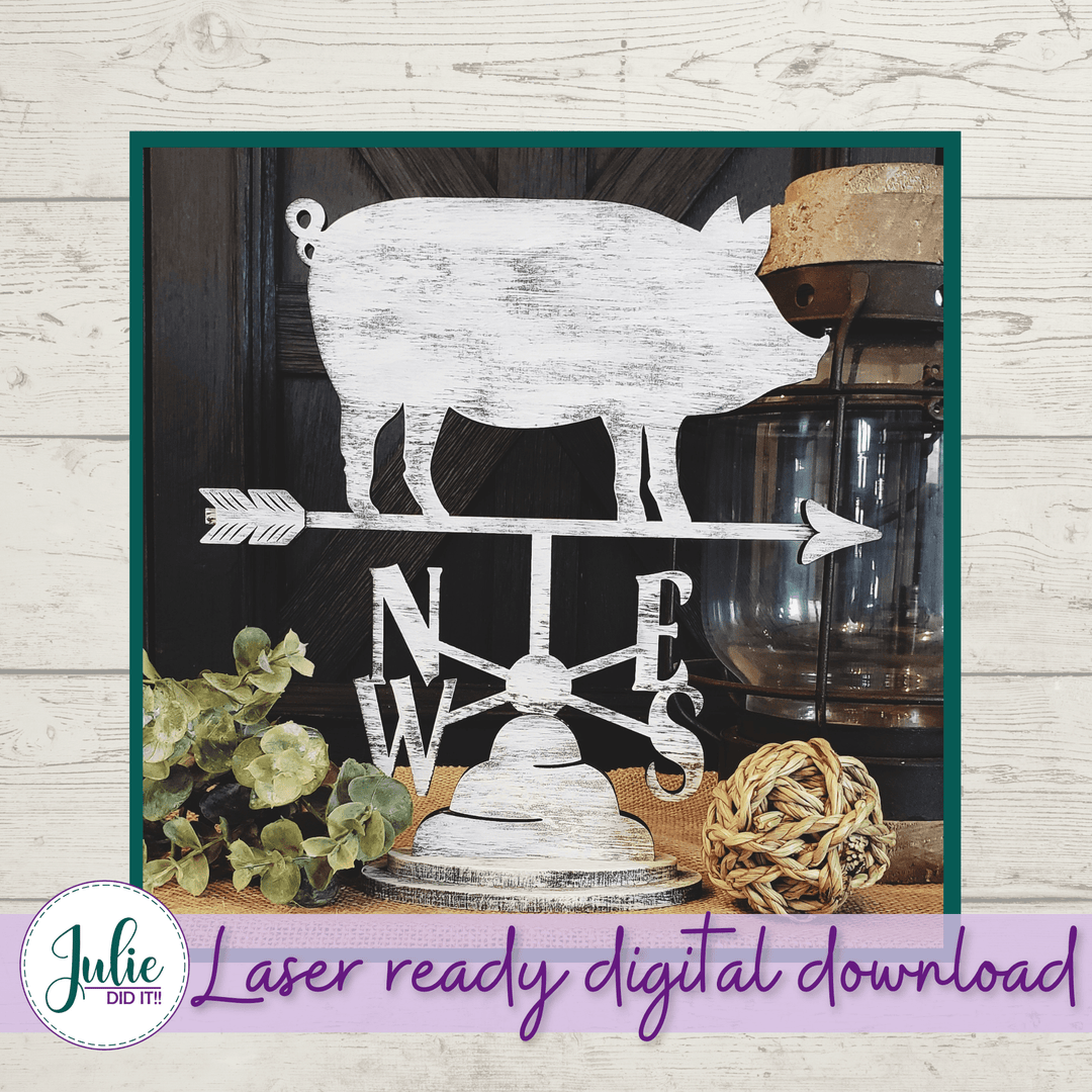 Julie Did It Studios Weather Vane Pig Shelf Sitter